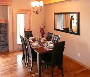 Dining area with access to decks