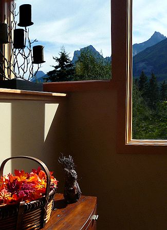 Mountain Views and sunlit interiors