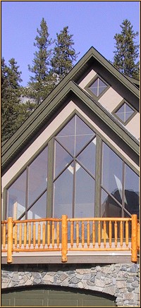 Window and rail detail on custom home